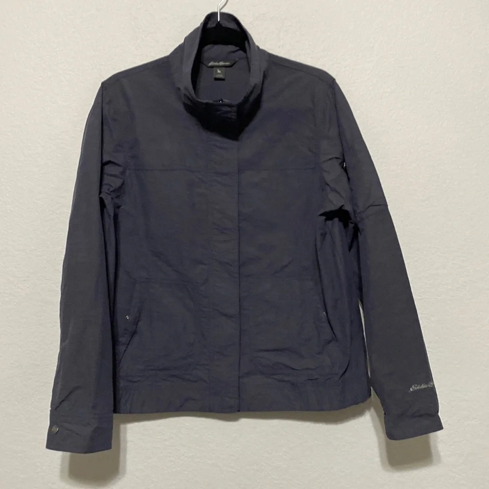 Eddie Bauer Gorpcore Y2K Dark Gray Outdoor Bomber Jacket Women's Size Large